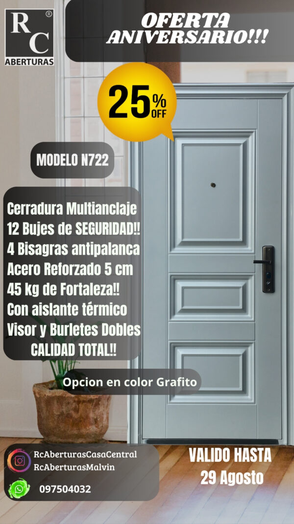 Puerta de ALTA SEGURIDAD (Modelo N722)