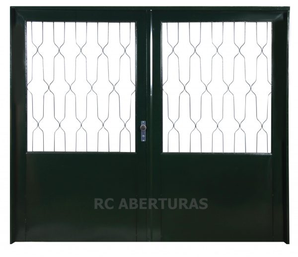 Portones en chapa (Modelo con reja)