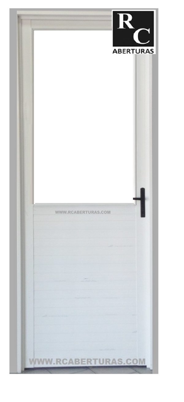 Puerta en aluminio BLANCO (Medio vidrio)