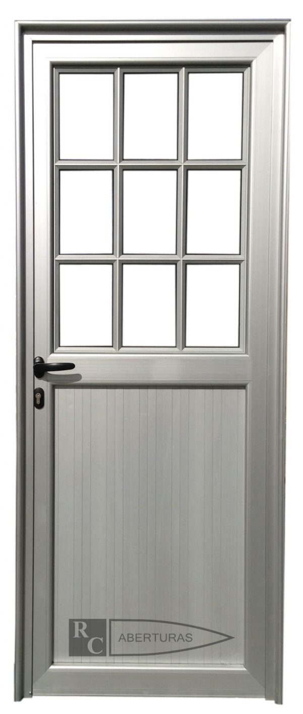 Puerta en aluminio (Medio vidrio colonial) - Imagen 3
