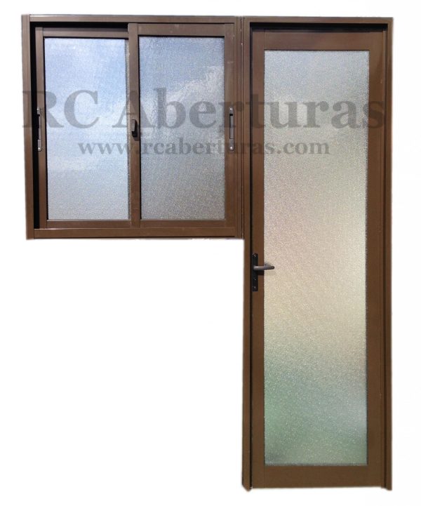 Abertura compuesta por puerta y ventana corrediza