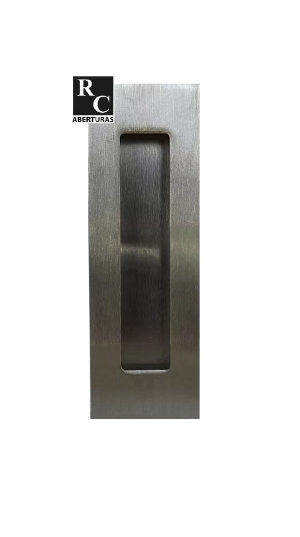 Cubeta, tirador de embutir Rectangular acero inox 12 cm