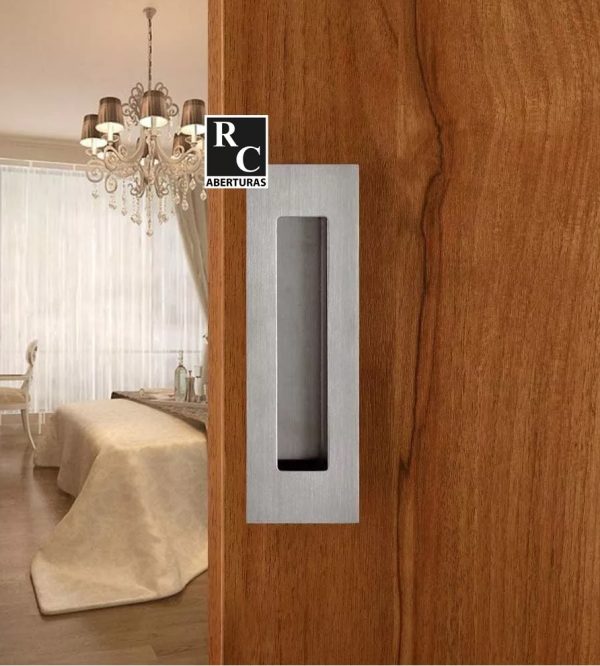 Cubeta, tirador de embutir Rectangular acero inox 12 cm - Imagen 3