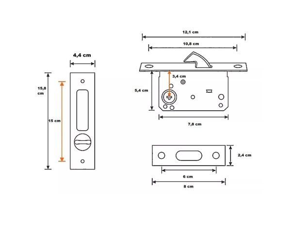 Cerradura Pico De Loro C/cubetas Acero inox - Imagen 2
