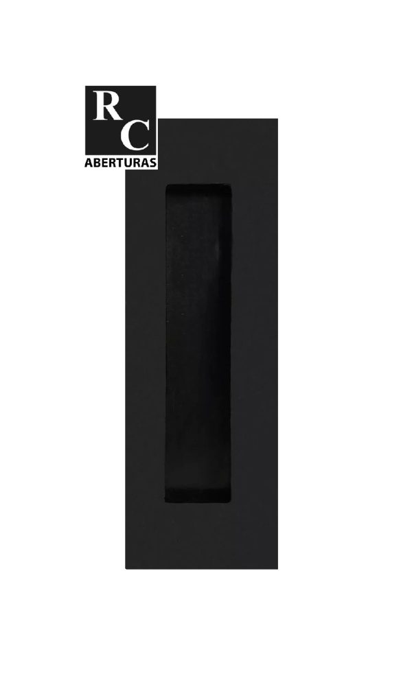 Cubeta, tirador de embutir Rectangular color Negro 12 cm