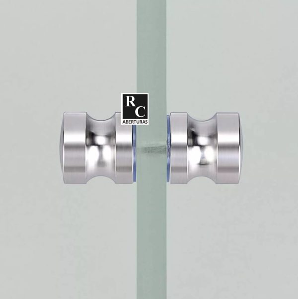 Tirador Doble para mampara o blindex, cromado - Imagen 3